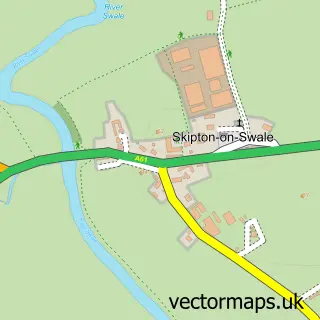 Street map sample of Skipton on Swale, North Yorkshire
