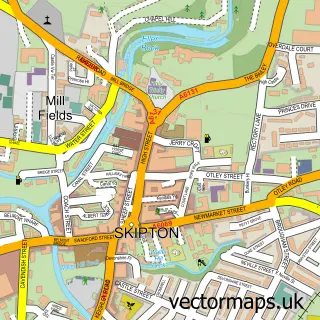 Street map sample of Skipton, North Yorkshire
