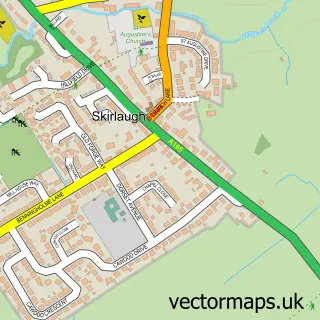 Street map sample of Skirlaugh, East Riding of Yorkshire