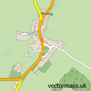 Street map sample of Skirling, Tweeddale