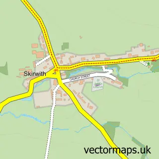 Street map sample of Skirwith, Cumbria