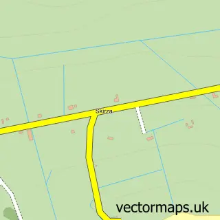 Street map sample of Skirza / Skirsa, Caithness