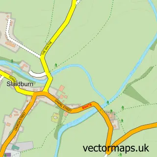 Street map sample of Slaidburn, Lancashire