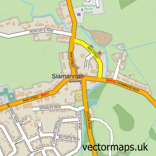 Street map sample of Slamannan, Stirling and Falkirk