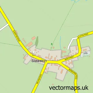 Street map sample of Slawston, Leicestershire