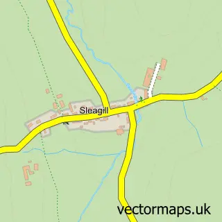 Street map sample of Sleagill, Cumbria