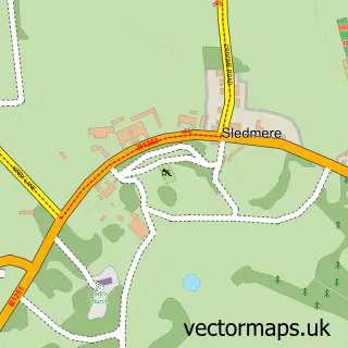 Street map sample of Sledmere, East Riding of Yorkshire