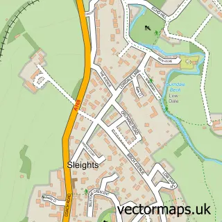 Street map sample of Sleights, North Yorkshire