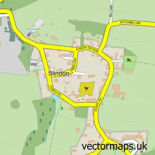 Street map sample of Slindon, West Sussex