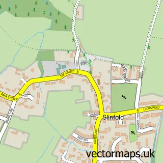 Street map sample of Slinfold, West Sussex