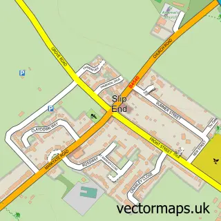 Street map sample of Slip End, Bedfordshire