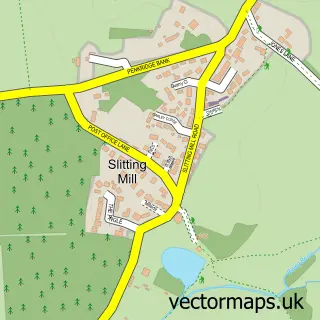 Street map sample of Slitting Mill, Staffordshire