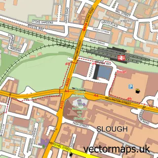 Street map sample of Slough, Berkshire