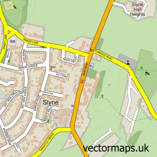 Street map sample of Slyne, Lancashire