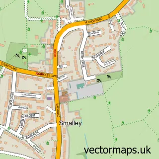 Street map sample of Smalley, Derbyshire
