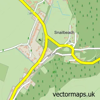 Street map sample of Snailbeach, Shropshire