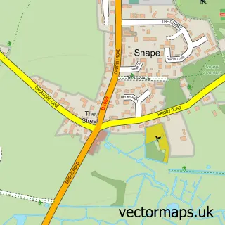 Street map sample of Snape, Suffolk