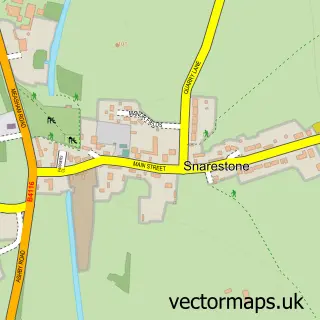 Street map sample of Snarestone, Leicestershire