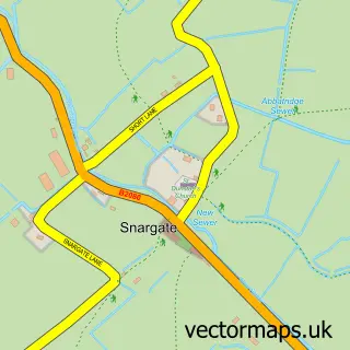 Street map sample of Snargate, Kent