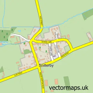 Street map sample of Snitterby, Lincolnshire