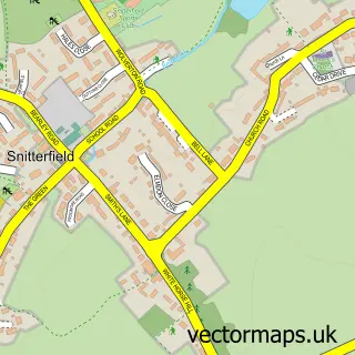 Street map sample of Snitterfield, Warwickshire