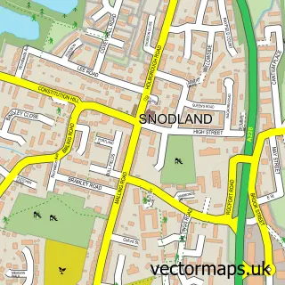 Street map sample of Snodland, Kent