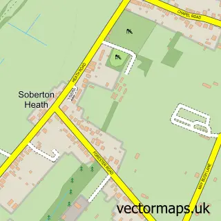 Street map sample of Soberton Heath, Hampshire