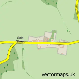 Street map sample of Sole Street, Kent