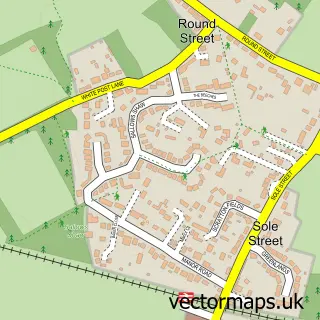 Street map sample of Sole Street, Kent