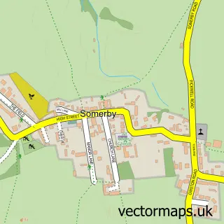 Street map sample of Somerby, Leicestershire