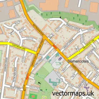 Street map sample of Somercotes, Derbyshire