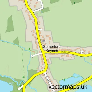 Street map sample of Somerford Keynes, Gloucestershire