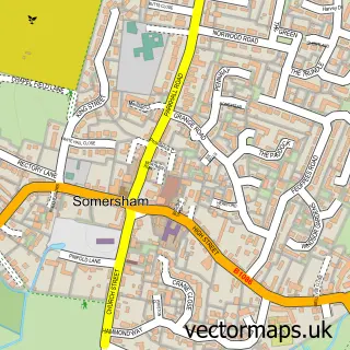 Street map sample of Somersham, Cambridgeshire
