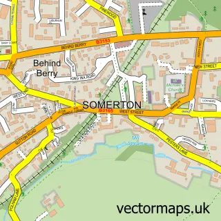 Street map sample of Somerton, Somerset