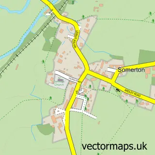 Street map sample of Somerton, Oxfordshire