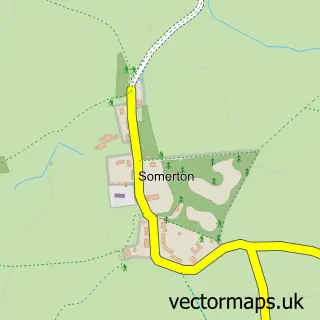 Street map sample of Somerton, Suffolk