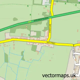 Street map sample of Sompting, West Sussex