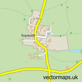Street map sample of Sopworth, Wiltshire