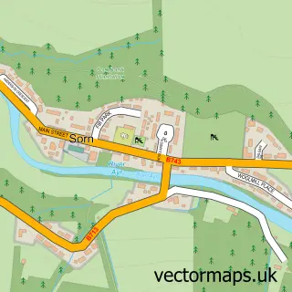 Street map sample of Sorn, Ayrshire and Arran