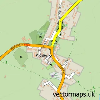 Street map sample of Soulbury, Buckinghamshire