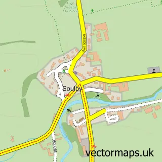 Street map sample of Soulby, Cumbria