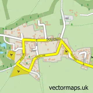 Street map sample of Souldern, Oxfordshire
