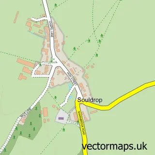 Street map sample of Souldrop, Bedfordshire