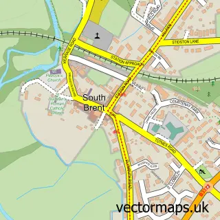 Street map sample of South Brent, Devon