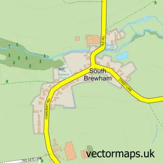 Street map sample of South Brewham, Somerset