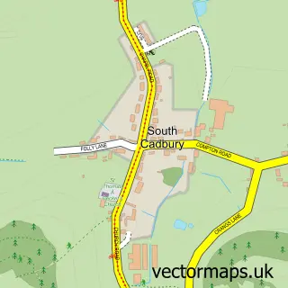 Street map sample of South Cadbury, Somerset