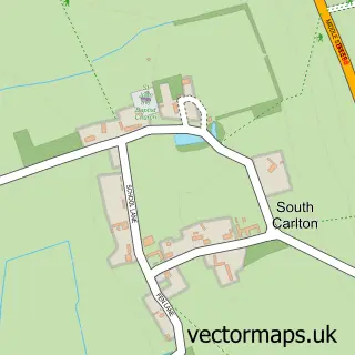 Street map sample of South Carlton, Lincolnshire
