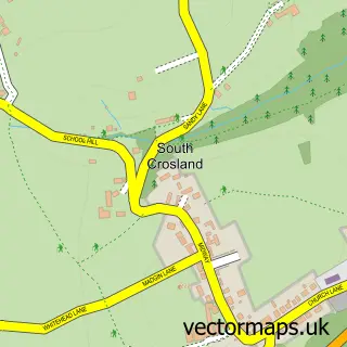 Street map sample of South Crosland, West Yorkshire