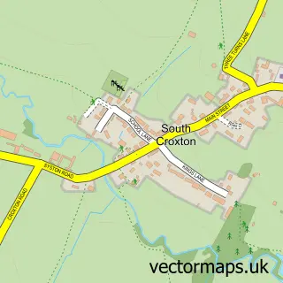 Street map sample of South Croxton, Leicestershire