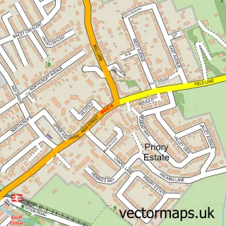 Street map sample of South Elmsall, West Yorkshire